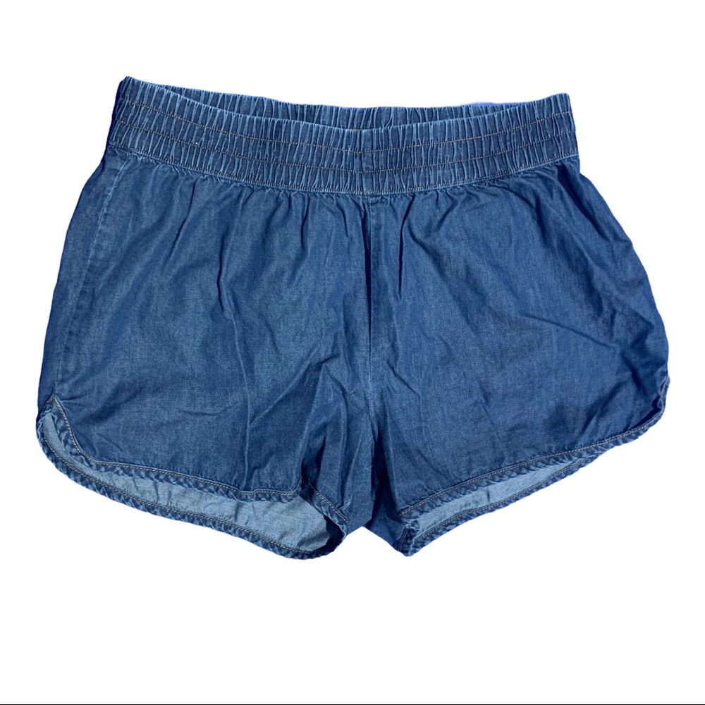 Elastic Waist Denim Shorts